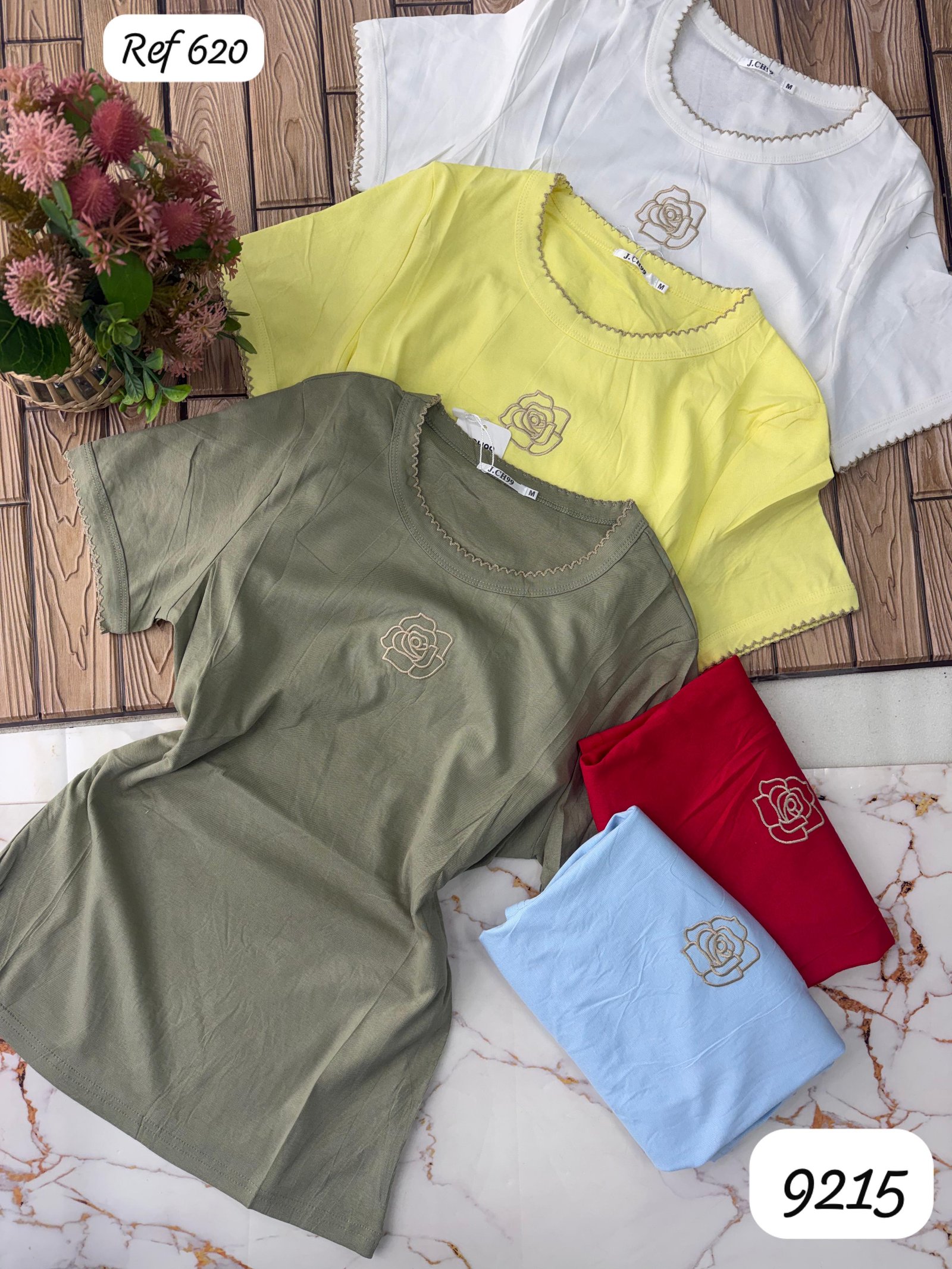 Remera Importado Ref Pt-620 Pecho Florcita