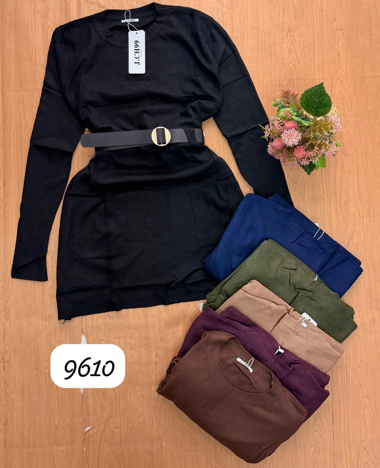 VESTIDO HILO IMPORTADO CON CINTO REF W7586